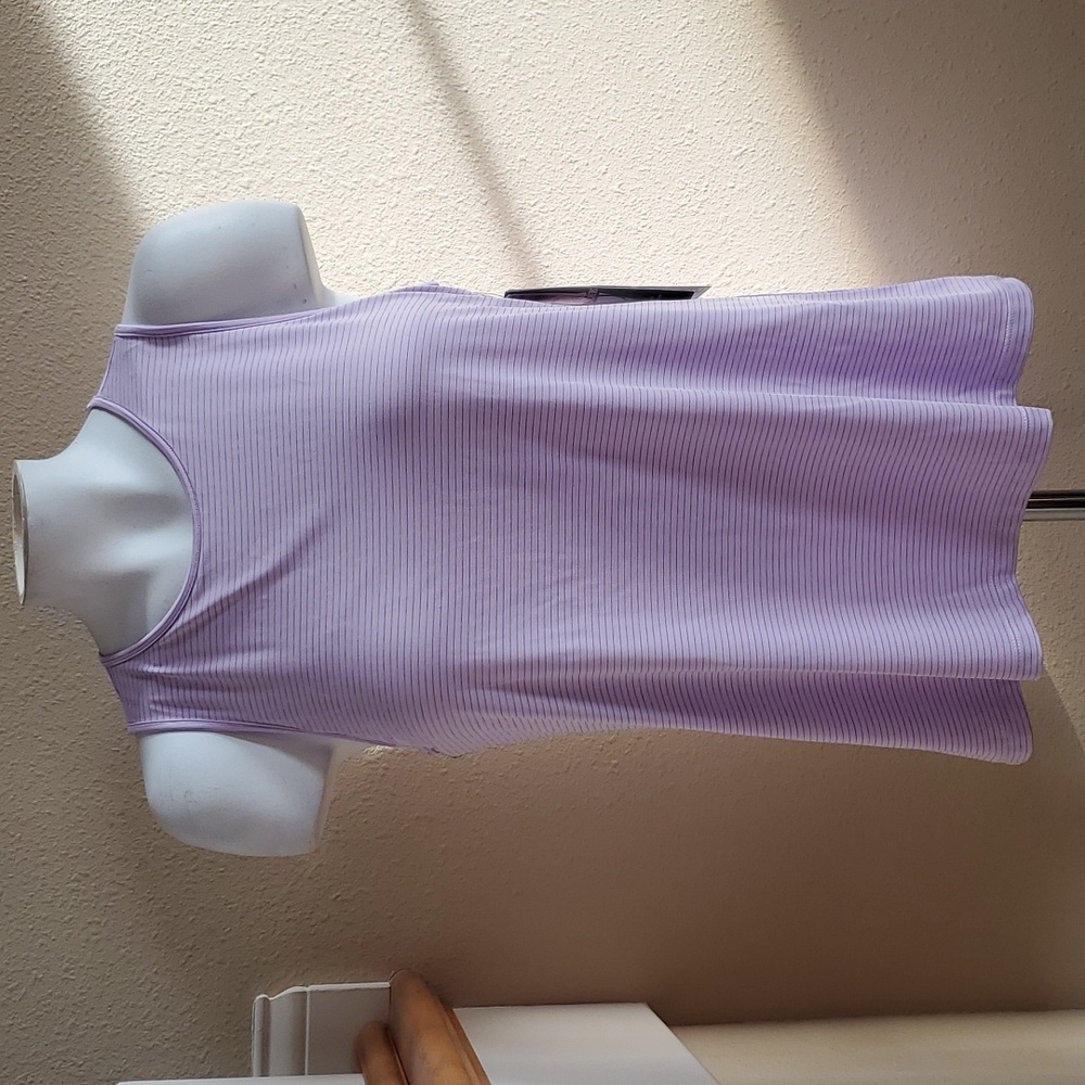 Womens Skechers Go Walk Striped Shelf Bra Tank Top Size Medium NWT lavender gym